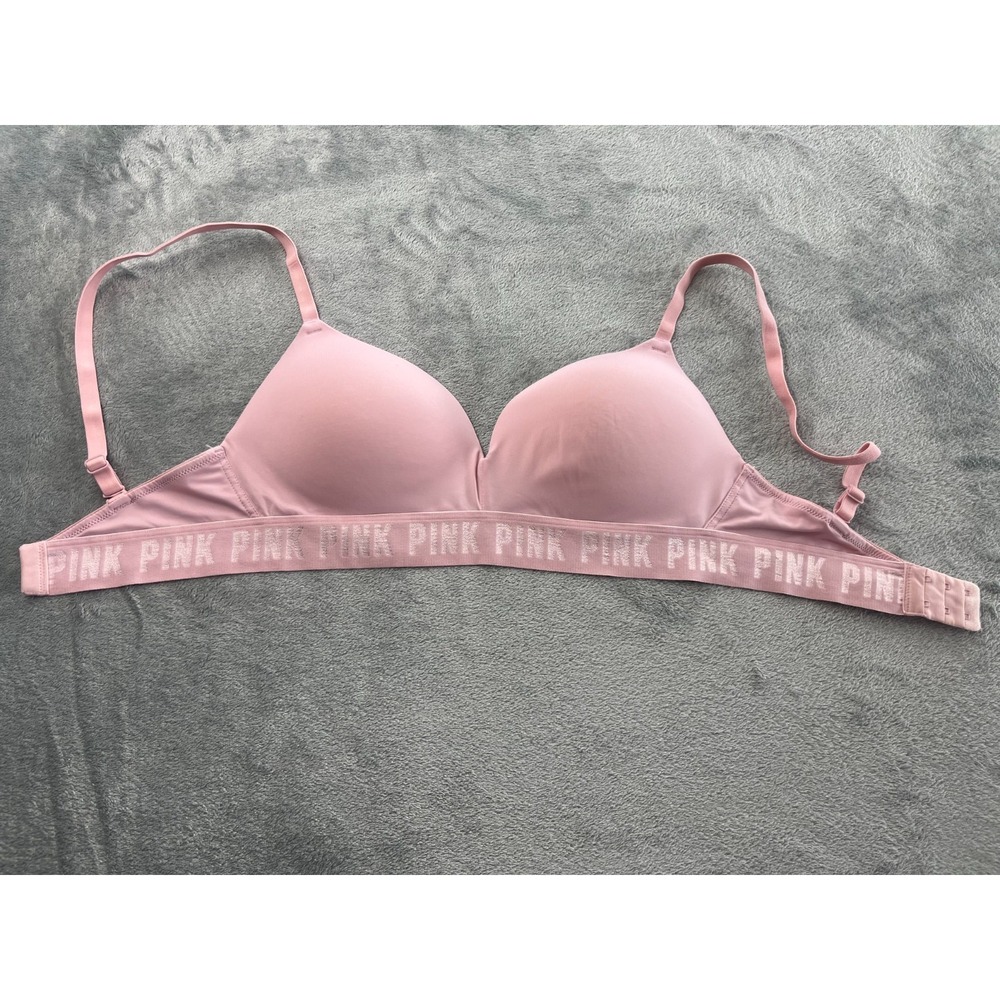 PINK Victoria's Secret Women Bra 34D Light Pink Wear Everywhere Wireless Push Up